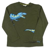 Khaki tričko s dinosaurom