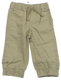 Béžové plátěné cuff kalhoty GAP