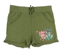 Khaki kraťasy s tigrom