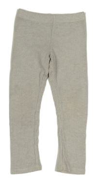 Světlešedé žebrované pletené legíny H&M
