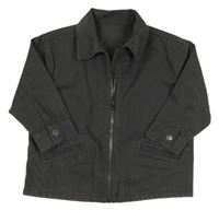 Antracitová rifľová košeľová bunda s obrázkami George