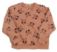 Broskvová mikina s kočičkami zn. H&M