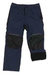 Tmavomodro-černé šusťákové outdoorové kalhoty Crane