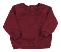 Vínová mikina s výšivkou Matalan