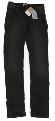 Nové - Tmavošedé teplákové skinny rifle s volánky Alive