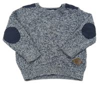 Tmavomodrý melírovaný svetr F&F