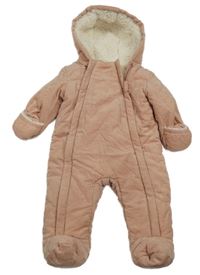 Růžová manšestrová zateplená kombinéza s kapucí M&S