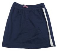 Tmavomodrá tepláková sukňa s trblietavymi pruhmi Y.F.K.