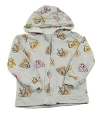 Svetlošedá -farebná bodkovaná á prepínaci mikina s kapucí - Bambi George