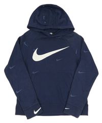 Tmavomodrá mikina s logem a kapucí Nike