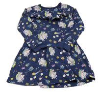 Tmavomodré teplákové šaty s jednorožcami Impidimpi