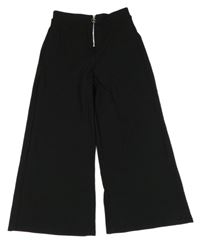 Čierne rebrované culottes nohavice New Look