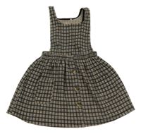 Béžovo-čierne kockované šaty Primark