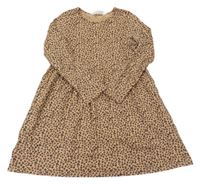 Béžovo-čierne šaty s leopardím vzorom H&M