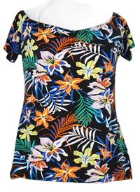 Dámské černo-barevné květované tričko Dorothy Perkins 
