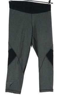 Dámské tmavošedo-černé sportovní capri legíny Adidas 