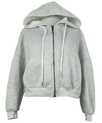 Dámska sivá crop prepínaci mikina s kapucňou zn. Shein
