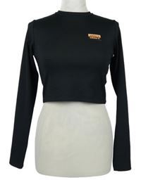 Dámske čierne rebrované crop tričko zn. Adidas