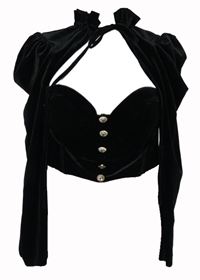 Dámská černá sametová crop halenka Lavish Alice 