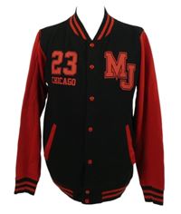 Pánská černo-červená baseballová mikina s číslem 