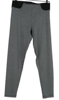 Dámské černo-bílé vzorované legíny Page one young