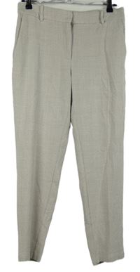 Dámske béžovo-biele kockované nohavice H&M