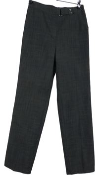 Dámske tmavosivé vzorované spoločenské nohavice M&S