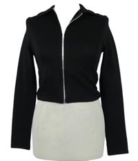 Dámská černá propínací crop mikina PrettyLittle Thing