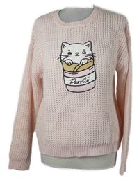 Dámský světlerůžový svetr s kočičkou FB Sister 