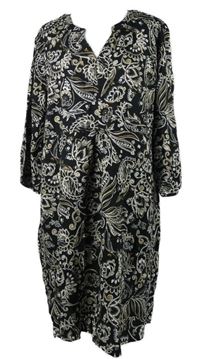 Dámské černo-béžovo-bílé vzorované šaty Maxiblue 