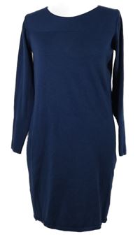 Dámske tmavomodré svetrové šaty Up2Fashion