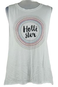 Dámský bílý top s logem Hollister 