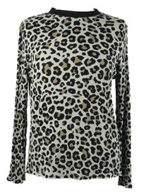 Dámské béžovo-černé vzorované žebrované triko M&S