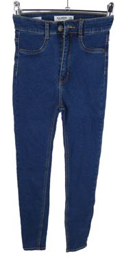 Dámské tmavomodré skinny rifle Pull&Bear vel. 32
