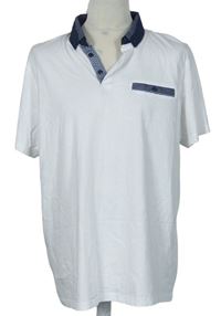 Pánske biele tričko s golierikom Primark