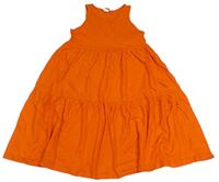 Neónově oranžové bavlnené šaty H&M