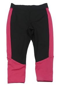Černo-neonově růžové sportovní capri legíny Souluxe
