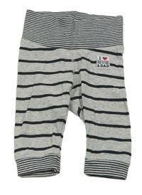 Sivo-čierne pruhované ľahké tepláky s nášivkou H&M