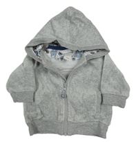 Svetlosivá zamatová prepínaci mikina s kapucňou H&M