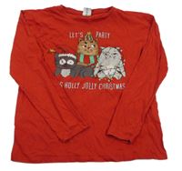 Červené tričko s mačkami zn. Page one young