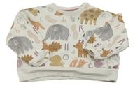 Biela oversize mikina so zvieratkami George