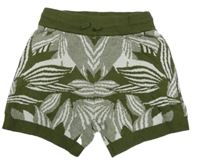 Kaki-biele pletené kraťasy Next