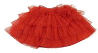 Červená tylová sukně s puntíky Little kids