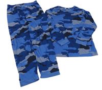 Modré army fleecové pyžamo M&S