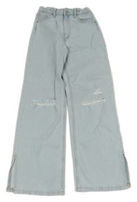 Svetlomodré wide leg rifle s vyšúchaním H&M
