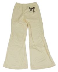 Vanilkové flare tepláky s mašlou Shein