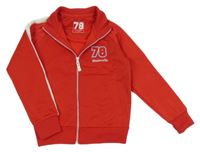 Červeno-biela prepínaci mikina s číslom