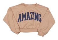 Ružová crop mikina s nápisom Next