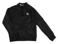 Černá sportovní propínací mikina s logem Adidas