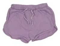 Lila bavlnené kraťasy